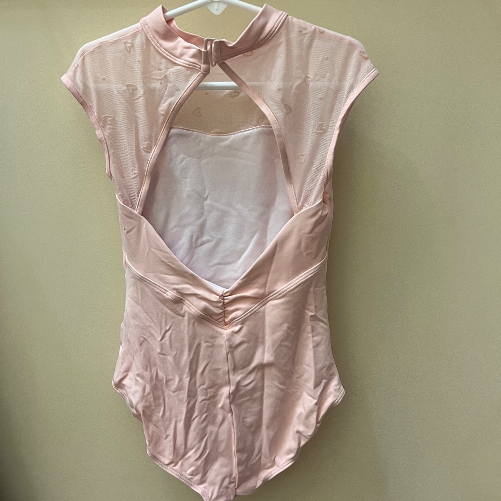 Mirella mesh heart neck girls leotard